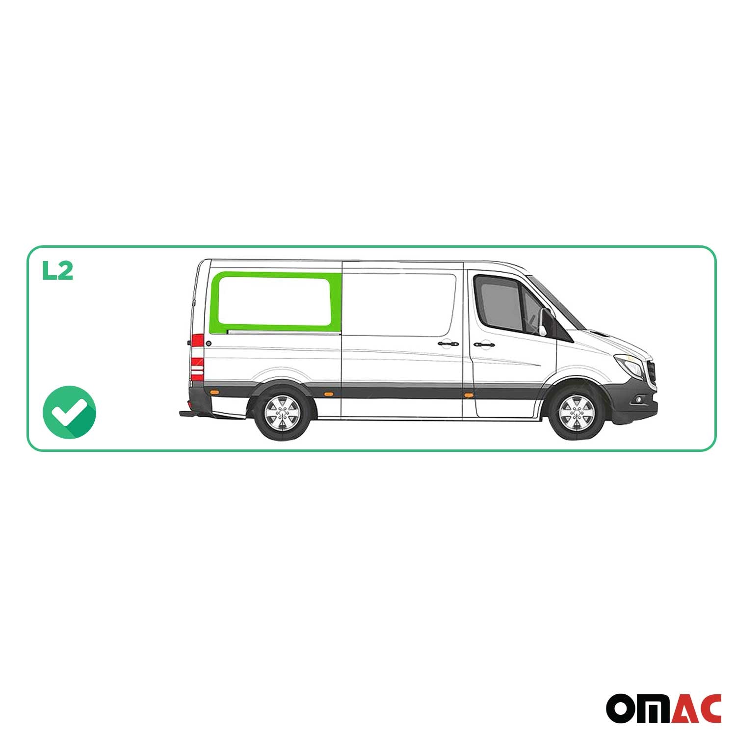 2010-2018 Mercedes Sprinter W906 Window Glass Rear Right Side Sliding Door L2