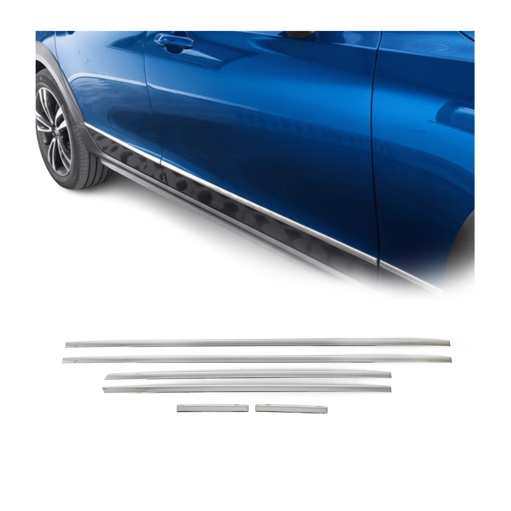 2018-2021 Volvo V90 Side Door Molding Trim Skirt Garnish Stainless Steel Silver 6 Pcs
