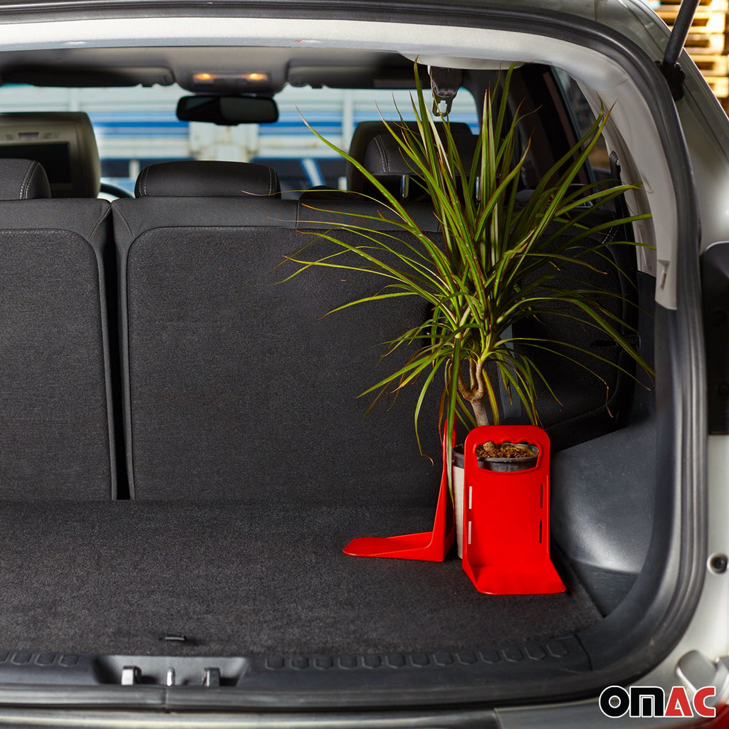 Red Trunk Organizer Grocery Holder Cargo Blocks Stopper Stand Divider Small 1 Pc