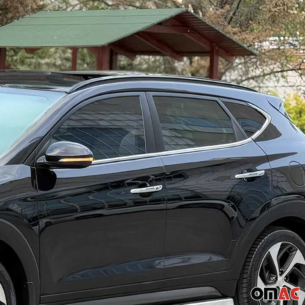 2016-2021 Hyundai Tucson Window Molding Trim Streamer Stainless Steel Silver 6 Pcs