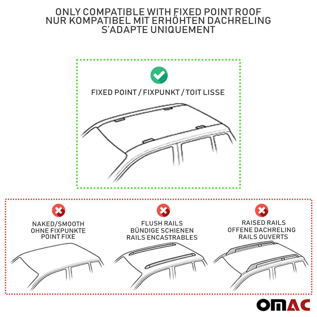 2015-2018 Chevrolet City Express Roof Rack Cross Bars Silver