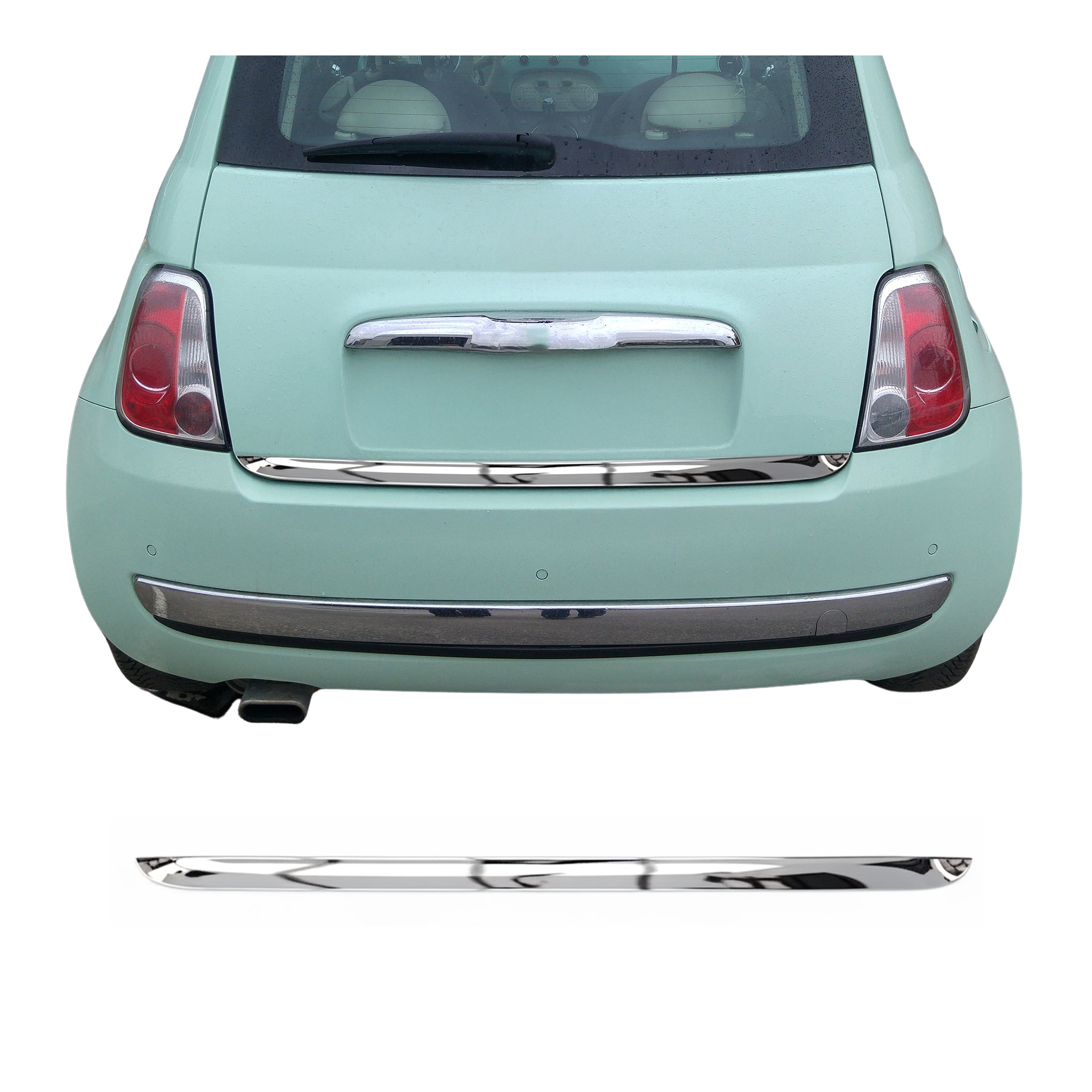 2010-2023 Fiat 500C Rear Trunk Molding Trim Stainless Steel Silver 1Pc