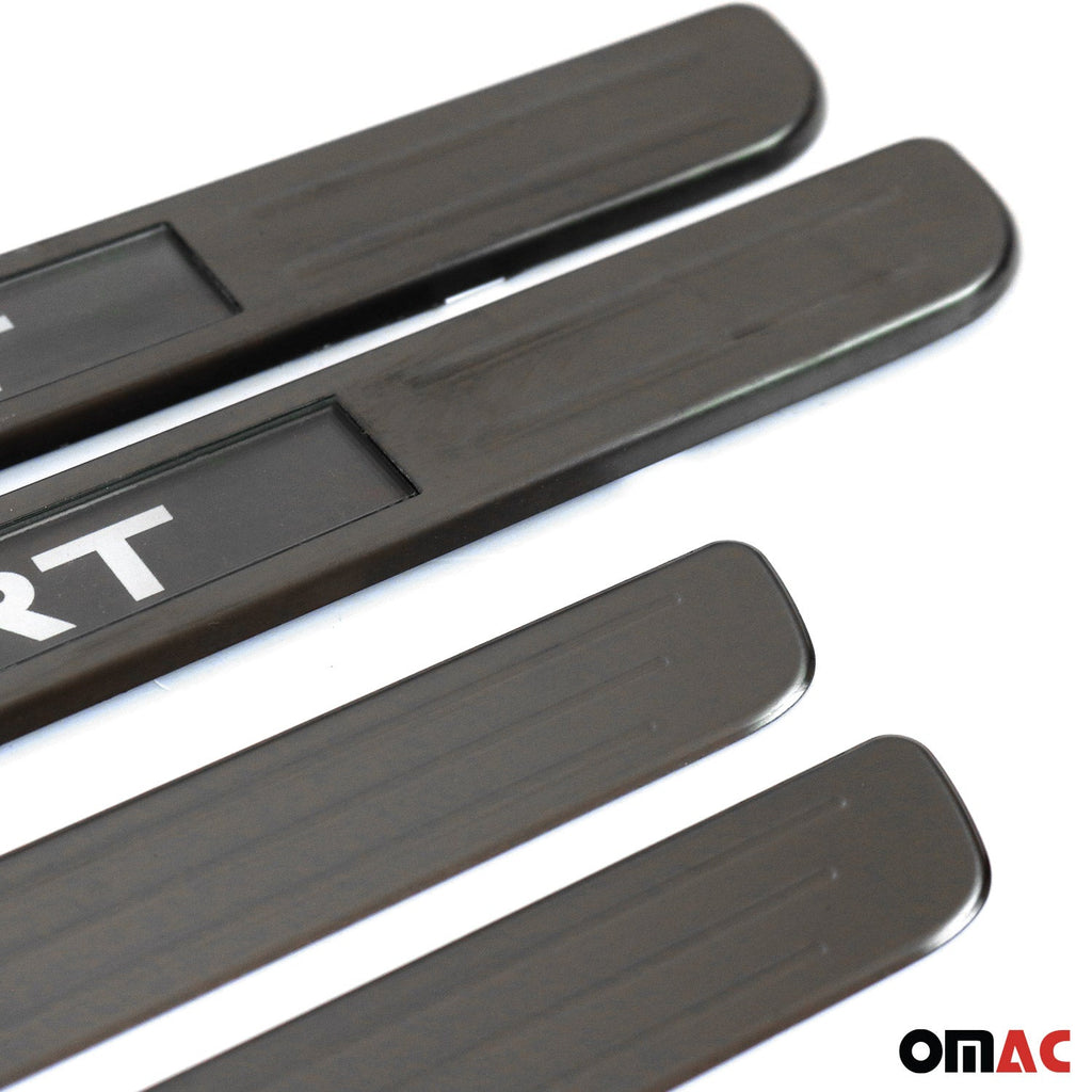 2018-2024 VW Tiguan Door Sill Scuff Plate Illuminated Brushed Stainless Steel Dark