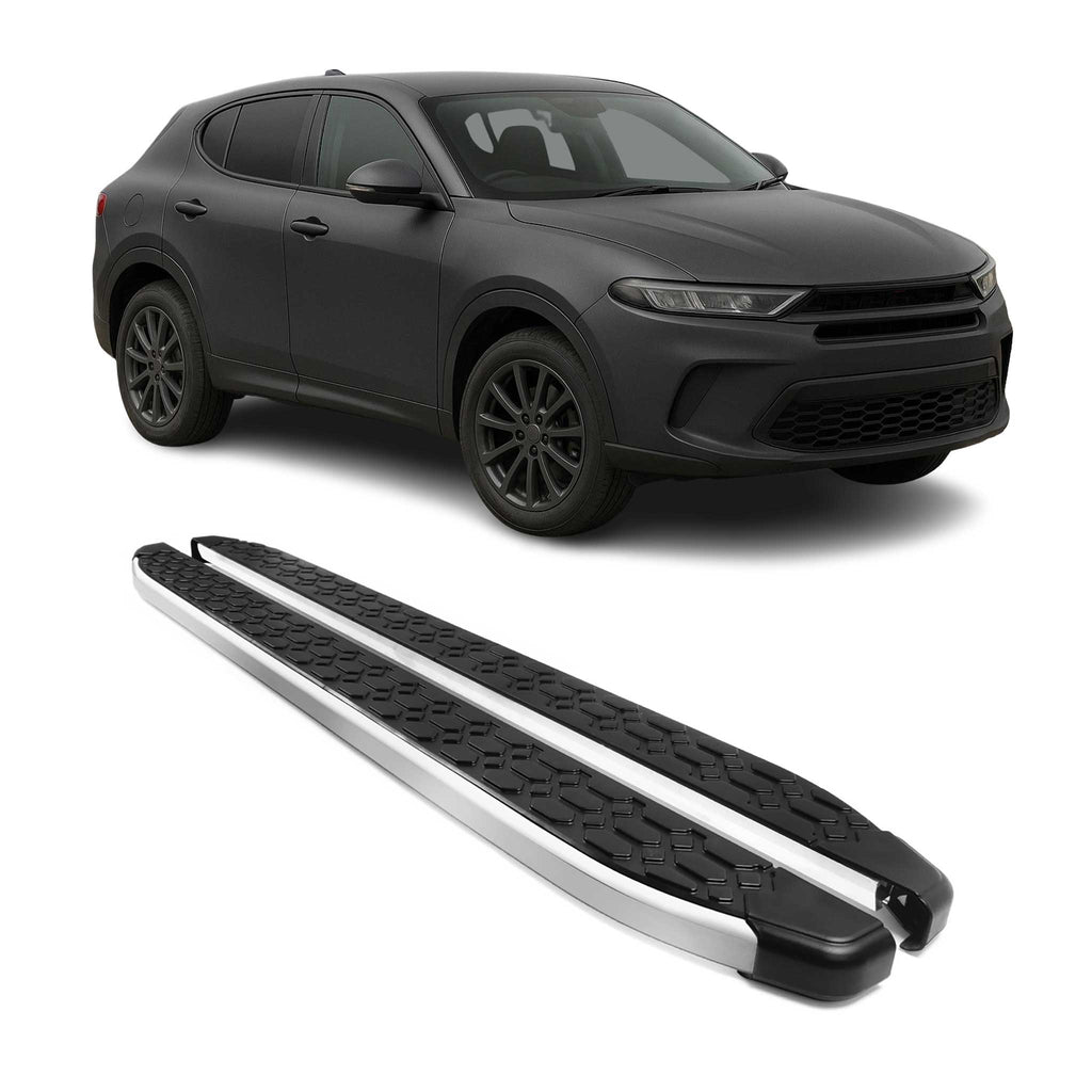 2023-2025 Dodge Hornet Running Boards Side Steps Silver & Black
