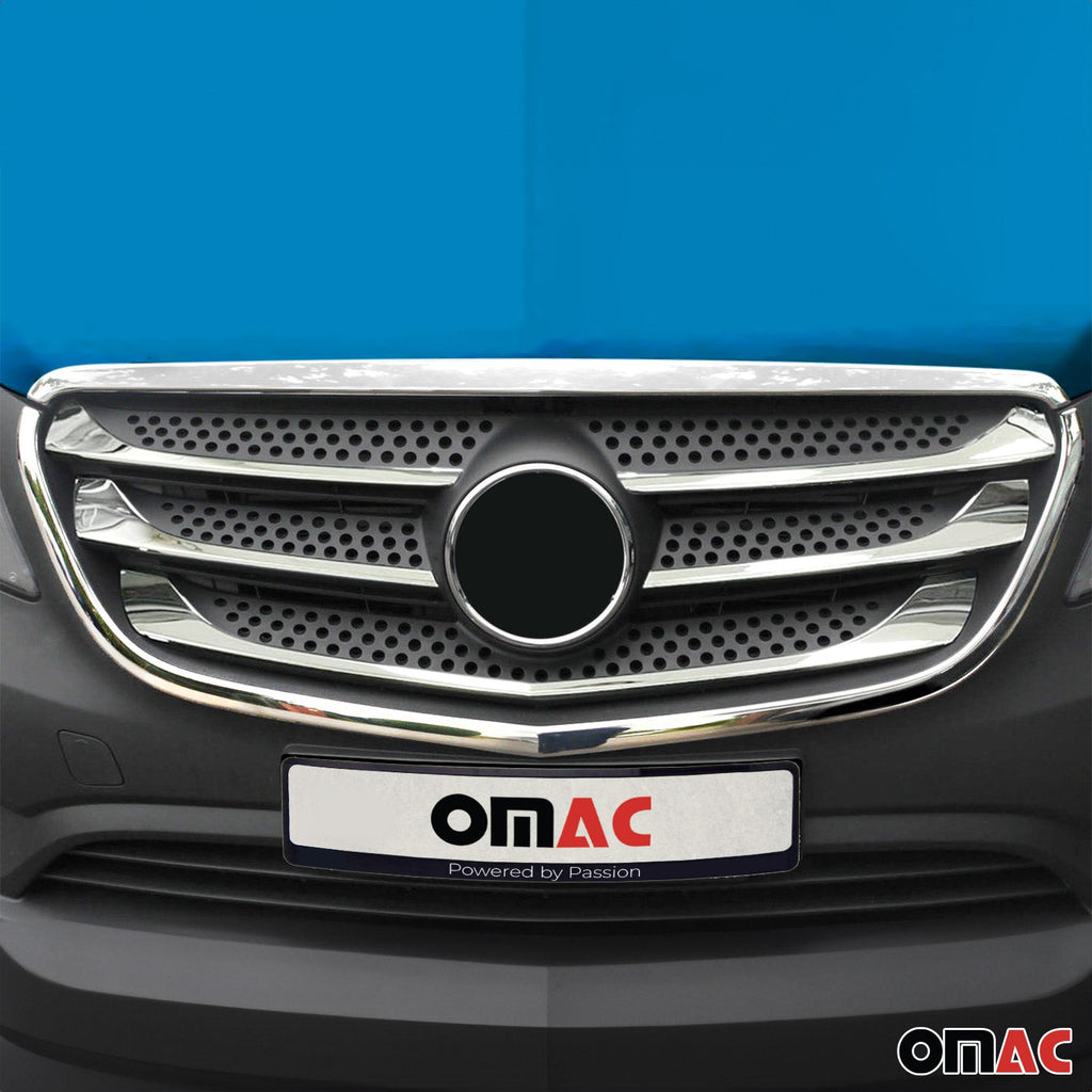 2016-2024 Mercedes Metris Front Bumper Grill Trim Molding Stainless Steel 7x