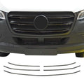 2019-2026 Mercedes Sprinter W907 910 Front Bumper Grill Trim Stainless Steel Dark 5x