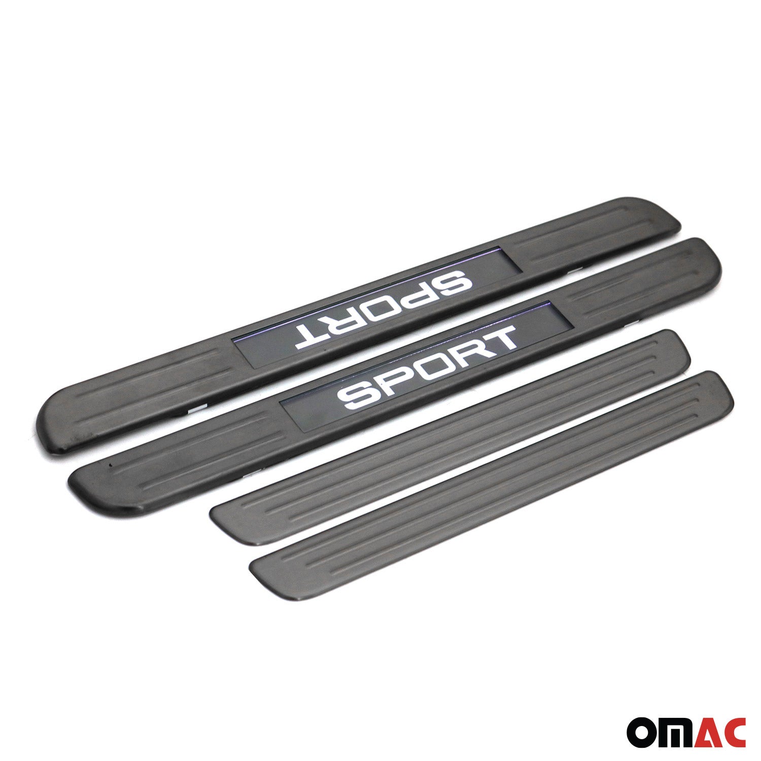 BMW Door Sill Scuff Plate Illuminated Brushed Stainless Steel Brushed Dark 4Pcs