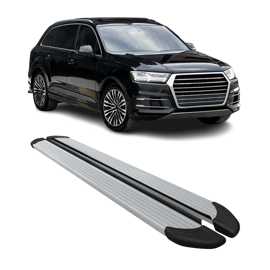 2017-2026 Audi Q7 Running Boards Side Steps Silver