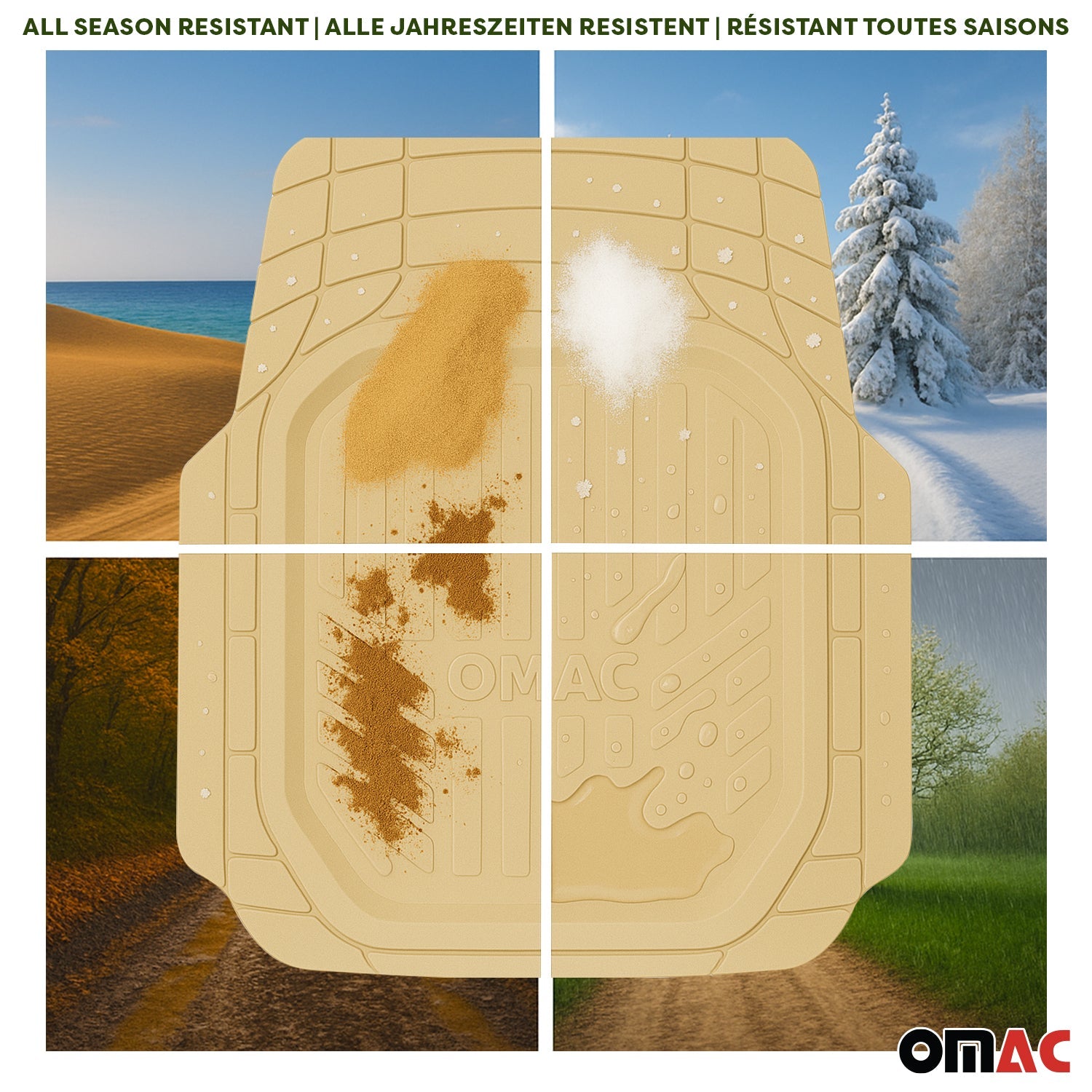 Buick Encore Heavy Duty Trim to fit Floor Mats Liner Tan All Weather 4Pcs