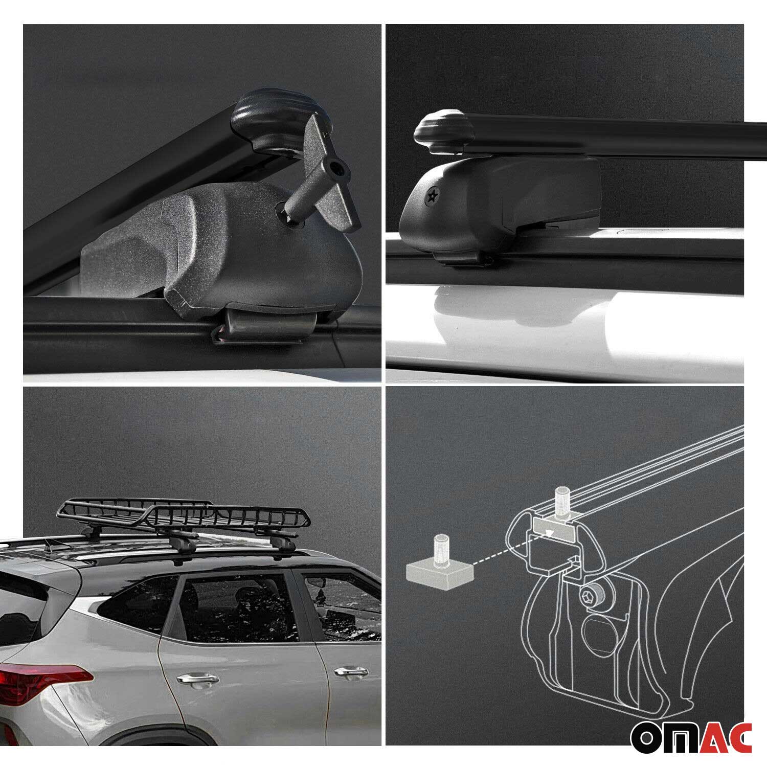 2021-2026 Cadillac Escalade Roof Rack Cross Bars Black