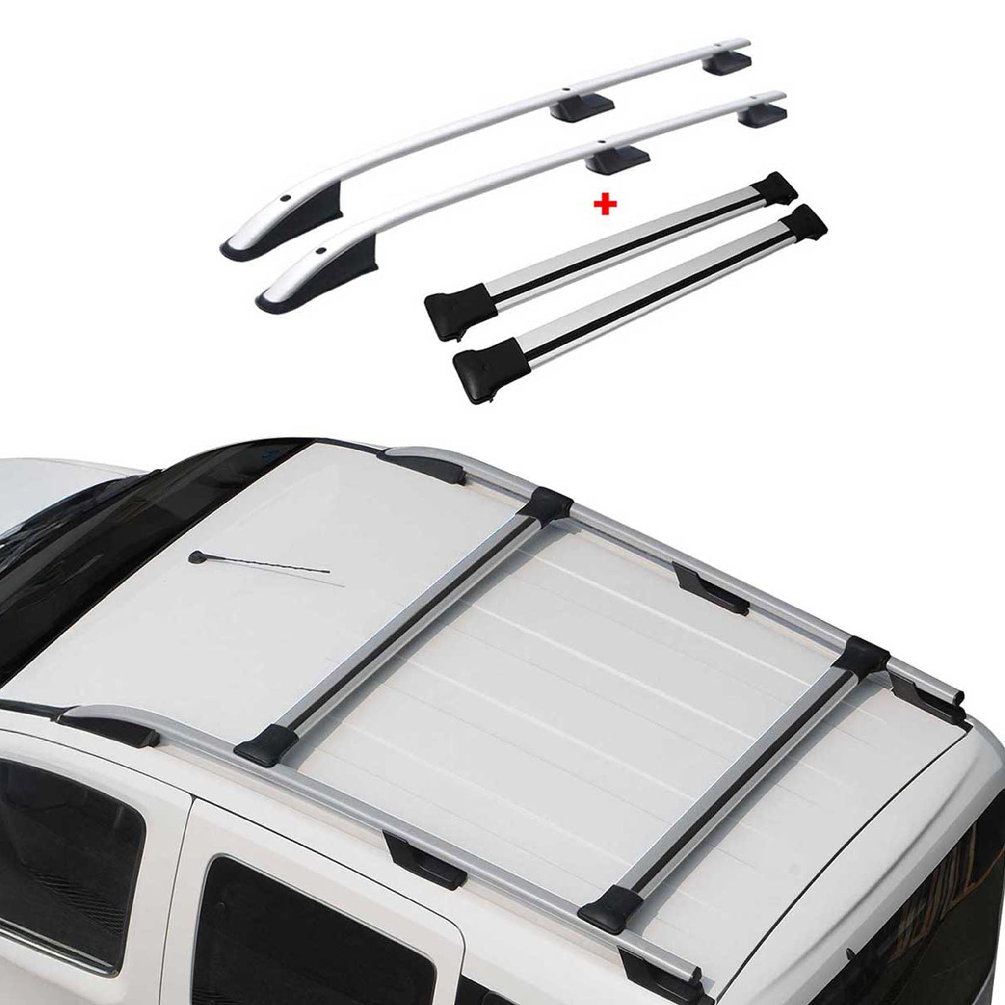 2015-2020 Ford Transit SWB Roof Racks & Roof Rack Rails Silver