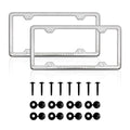 WASHINGTON Stainless Steel Chrome License Plate Frame Set