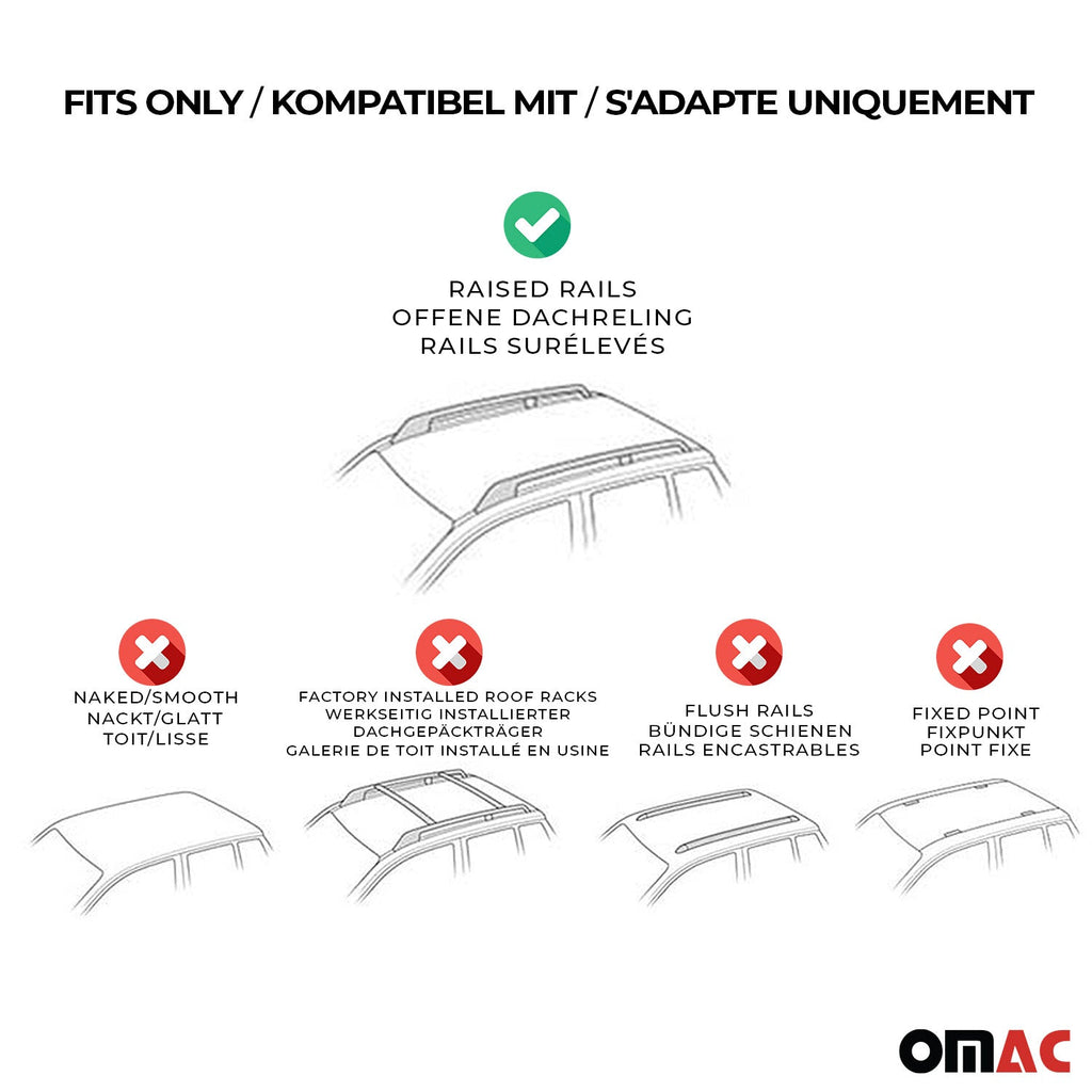 2014-2026 RAM ProMaster Roof Rack Cross Bars 4Pcs Black