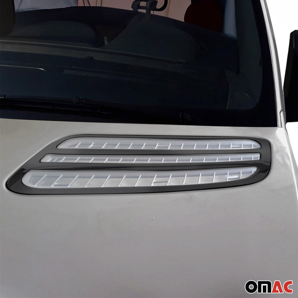 2019-2026 Mercedes Sprinter W907 910 Front Bumper Grill Trim Stainless Steel Dark 2Pcs