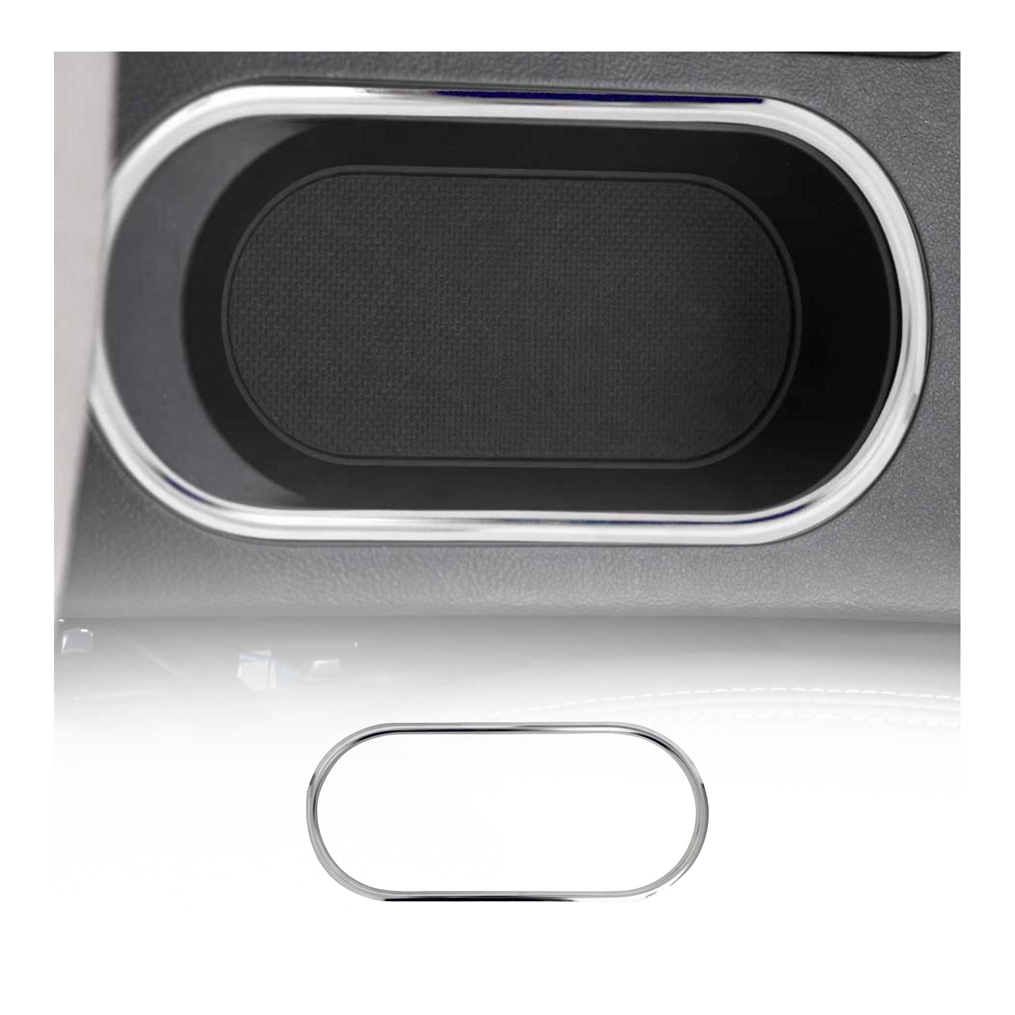 2009-2013 Subaru Forester III Front Cup Holder Frame Molding Trim Stainless Steel Silver