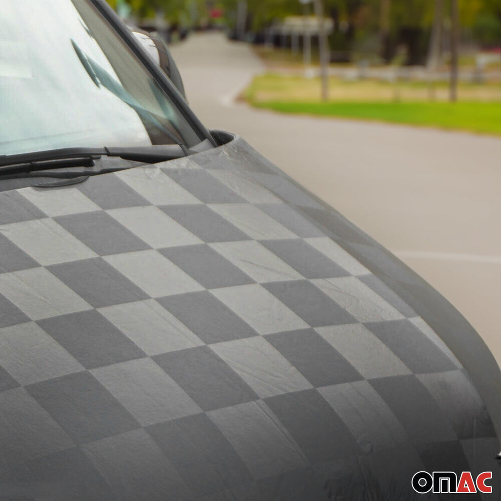 2015-2026 Ford Transit Car Bonnet Mask Hood Bra Black Full Cover Chequered