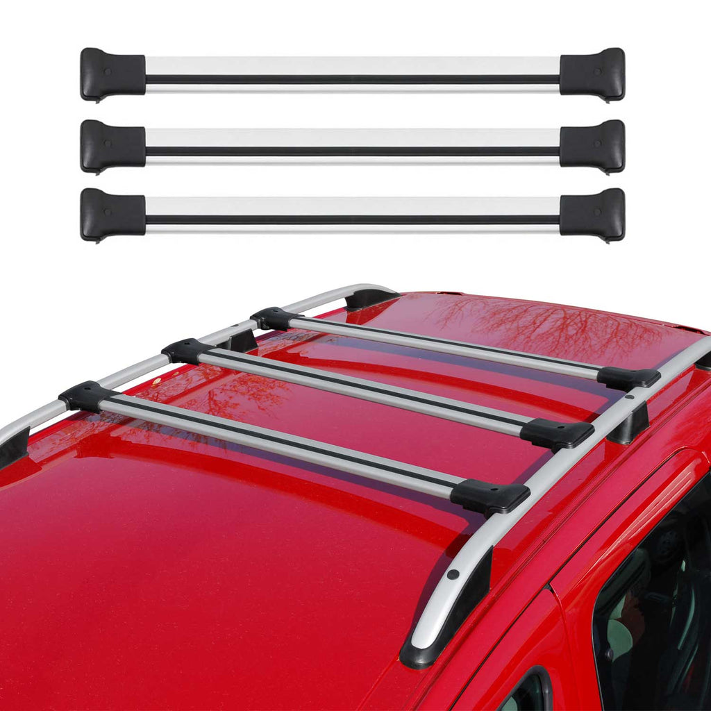 2015-2026 Ford Transit Roof Rack Cross Bars 3Pcs Silver