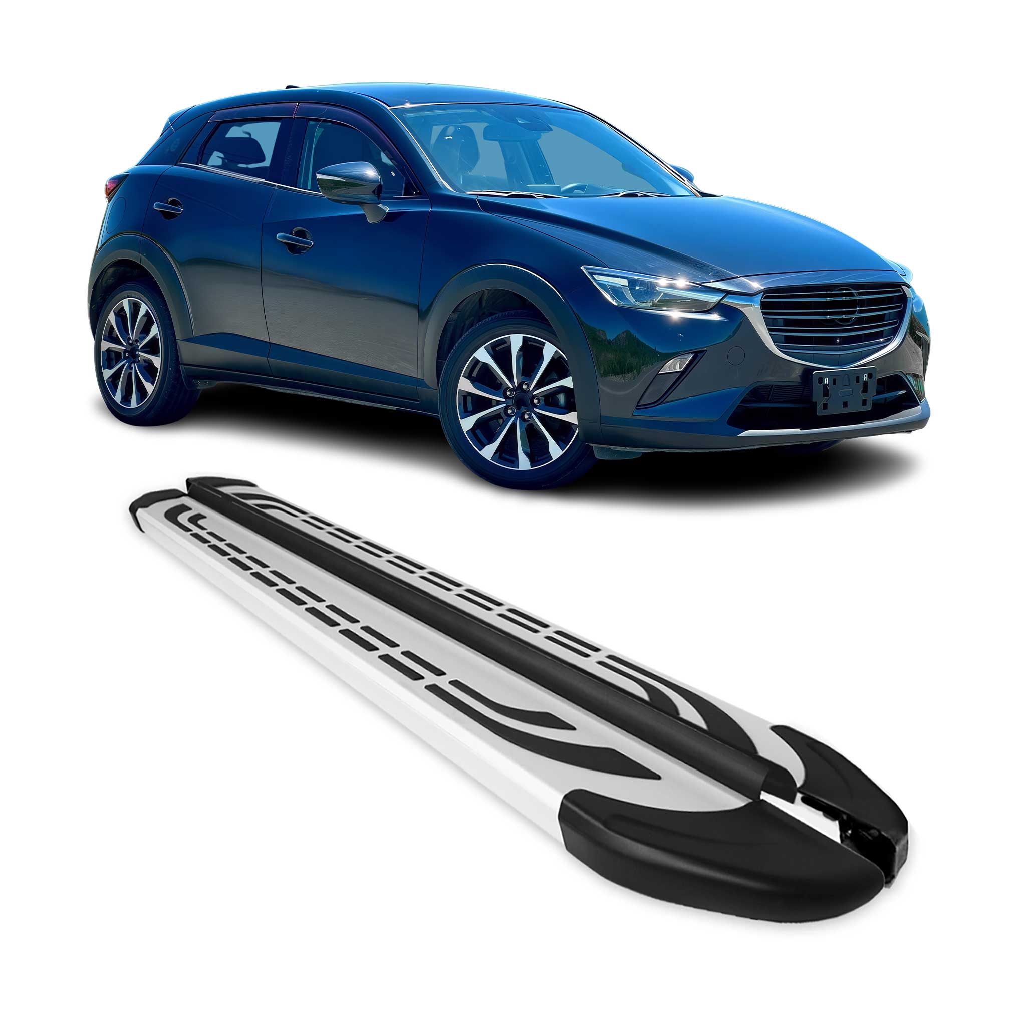 2016-2021 Mazda CX-3 Running Boards Side Steps Silver