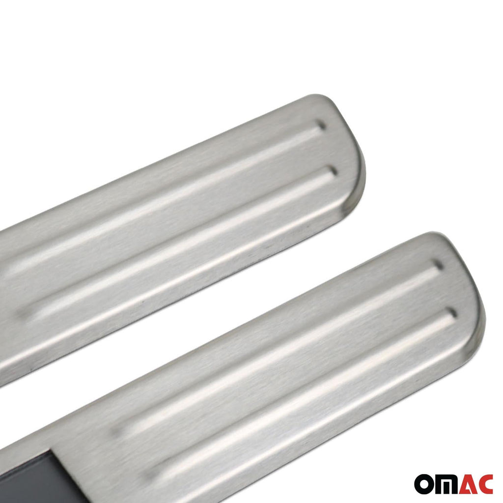Smart ForTwo Door Sill Scuff Plate Illuminated Sport Stainless Steel Silver 2 Pcs