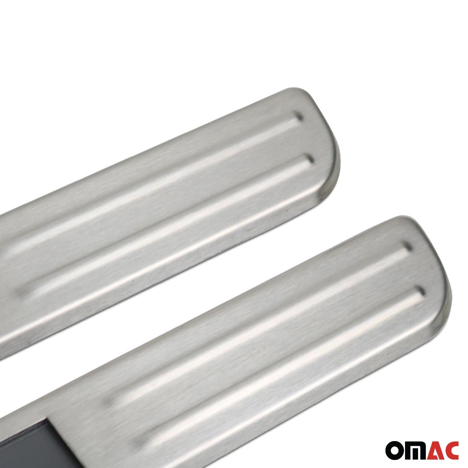 Smart ForTwo Door Sill Scuff Plate Illuminated Sport Stainless Steel Silver 2 Pcs