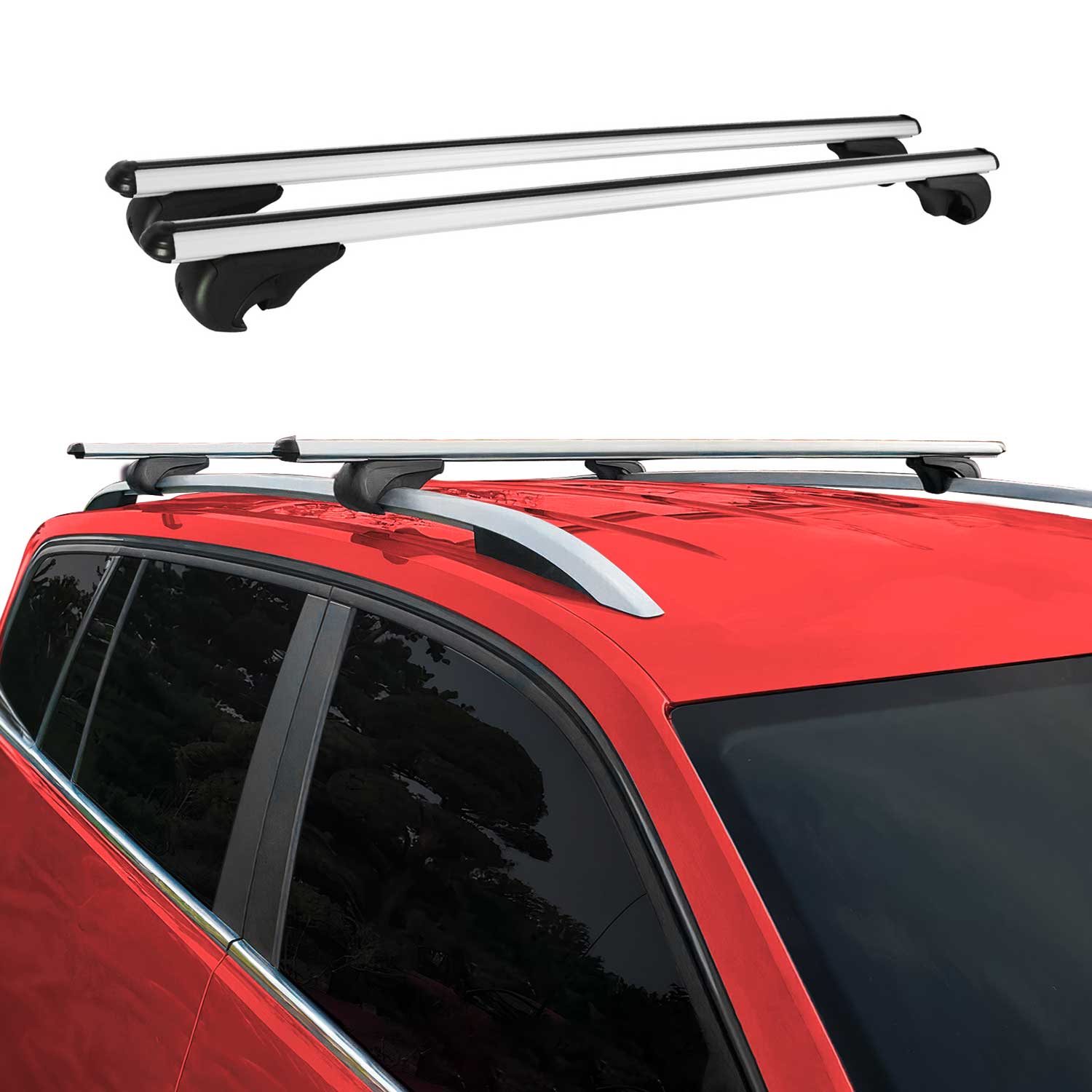 2006-2010 VW Passat B6 Variant Roof Rack Cross Bars Silver