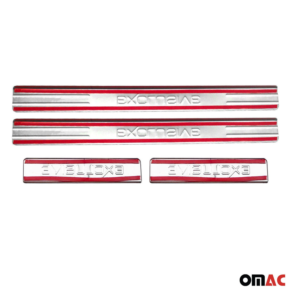 2001-2007 Ford Escape Door Sill Scuff Plate Scratch Protector Exclusive Stainless Steel Silver 4Pcs