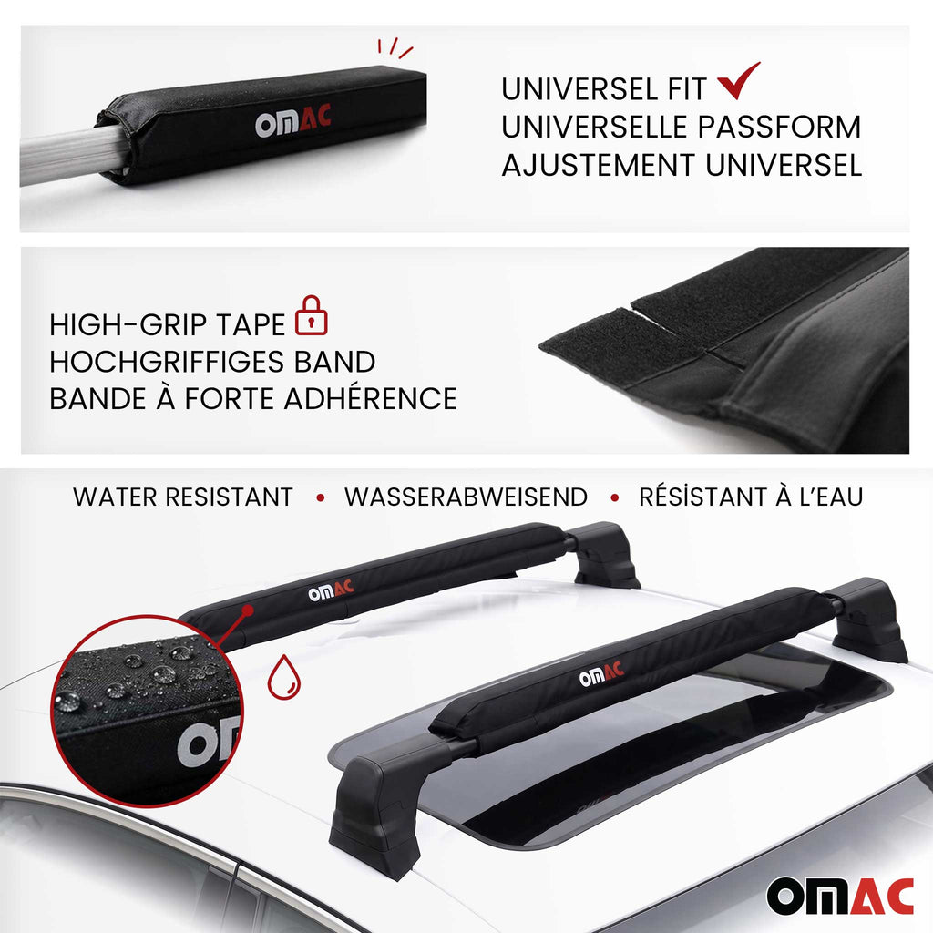 Toyota 19" Roof Rack Pads Surfboard Windsurf Crossbar Pads Black 2 Pcs