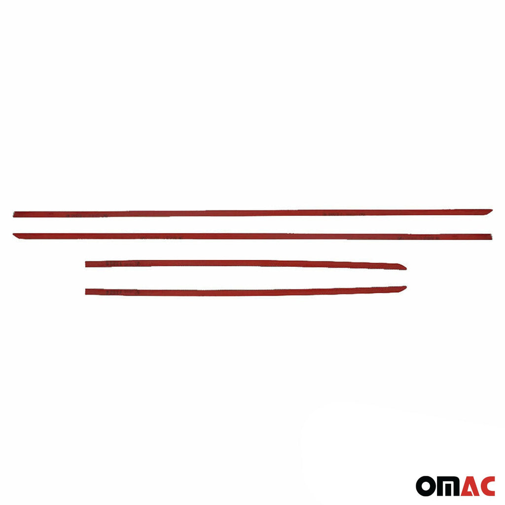 2010-2016 Audi A4 Side Door Molding Trim Skirt Garnish Stainless Steel Silver 4 Pcs