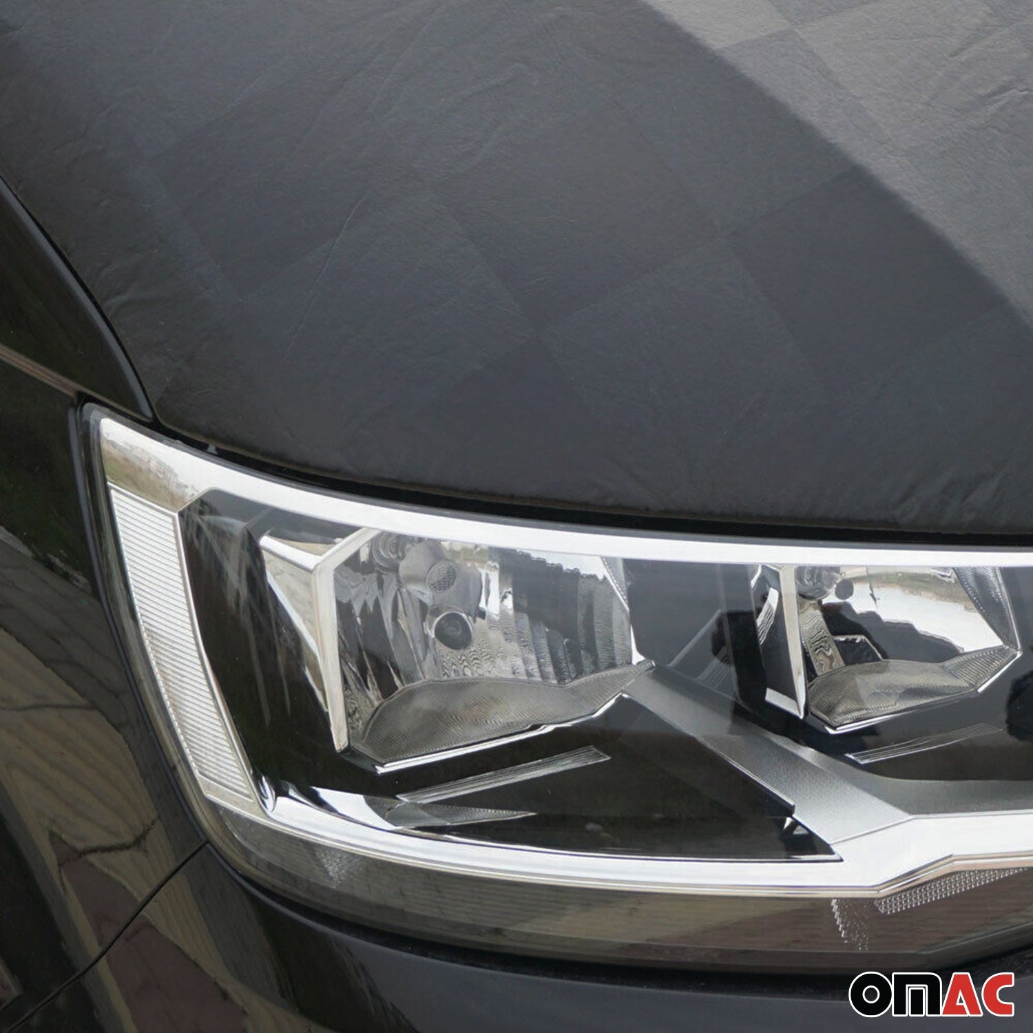 2015-2026 Ford Transit Car Bonnet Mask Hood Bra Black Full Cover Chequered