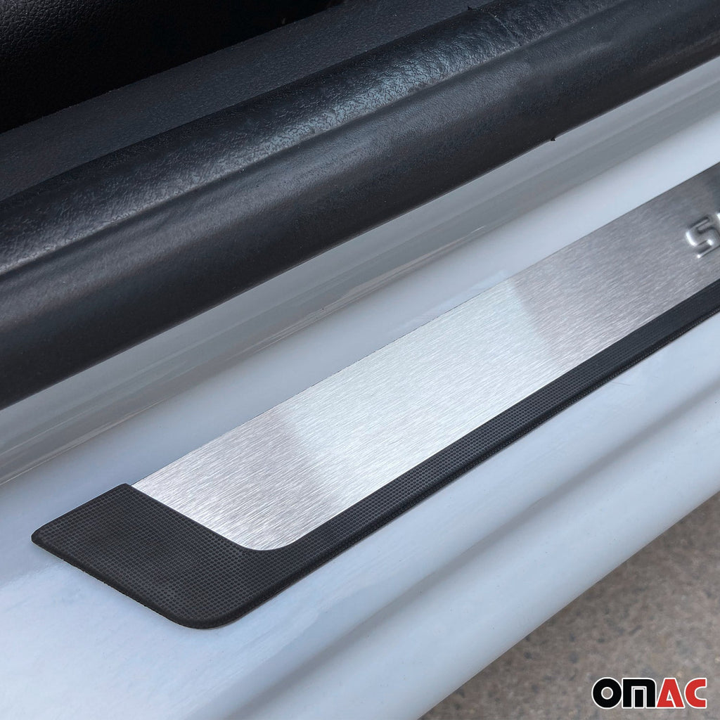 Land Rover Range Rover Evoque Door Sill Scuff Plate Scratch Protector Sport Stainless Steel Silver 2 Pcs