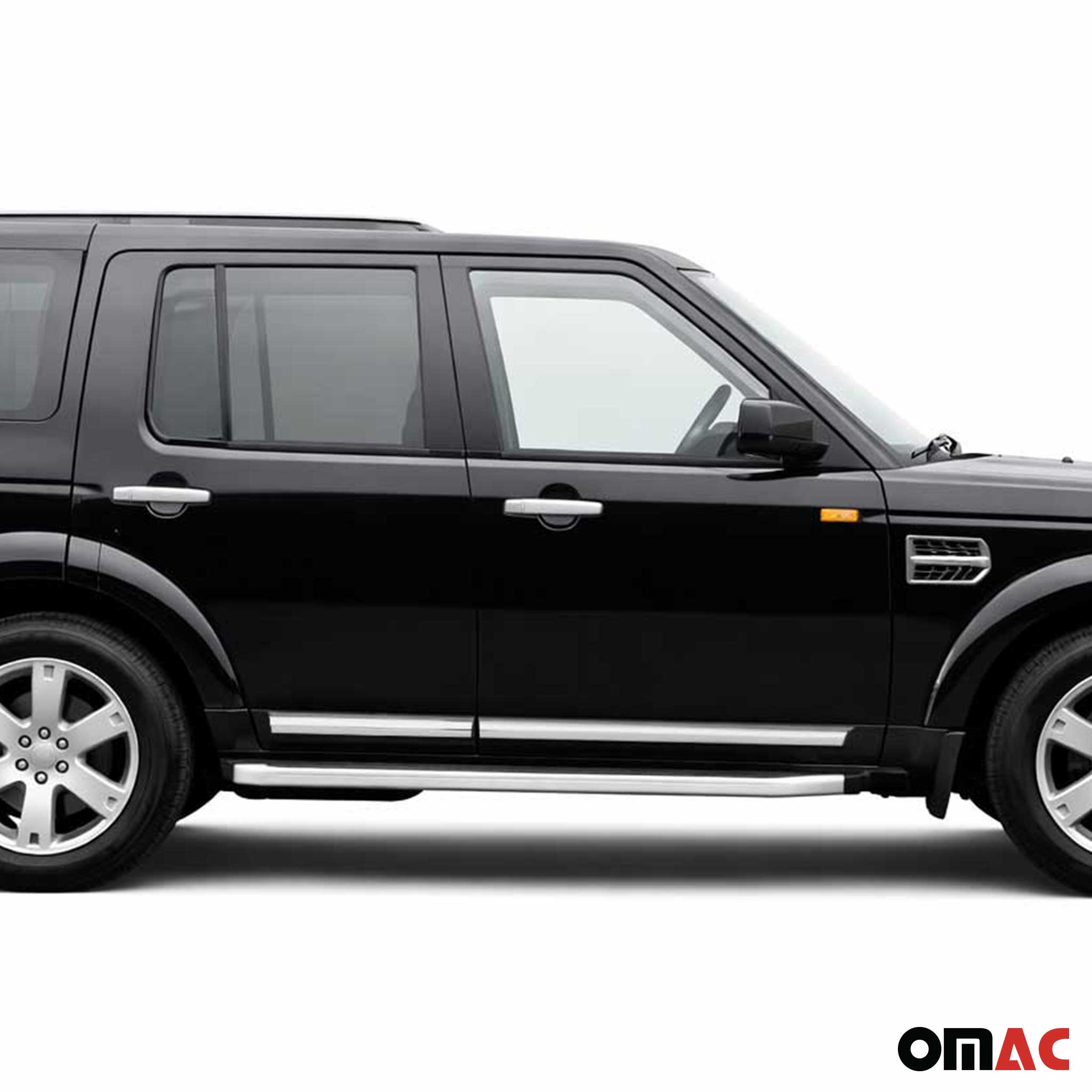 2005-2009 Land Rover LR3 Side Door Molding Trim Skirt Garnish S. Steel 4x