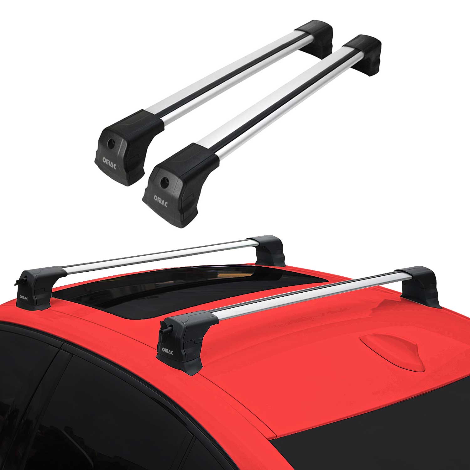 2016-2019 Mercedes GLC Class Coupe C253 Roof Rack Cross Bars Silver