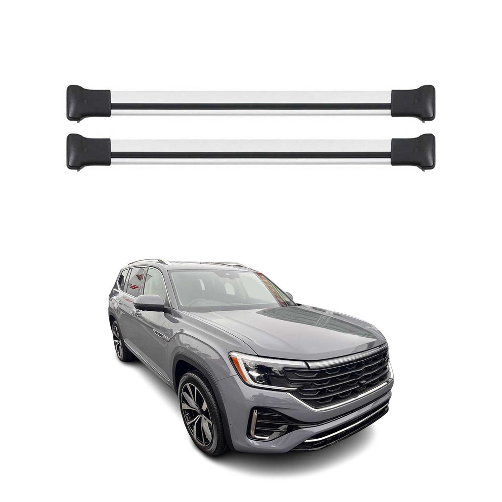 2025-2026 VW Atlas Roof Rack Cross Bars Luggage Carrier Alu Silver 2Pcs