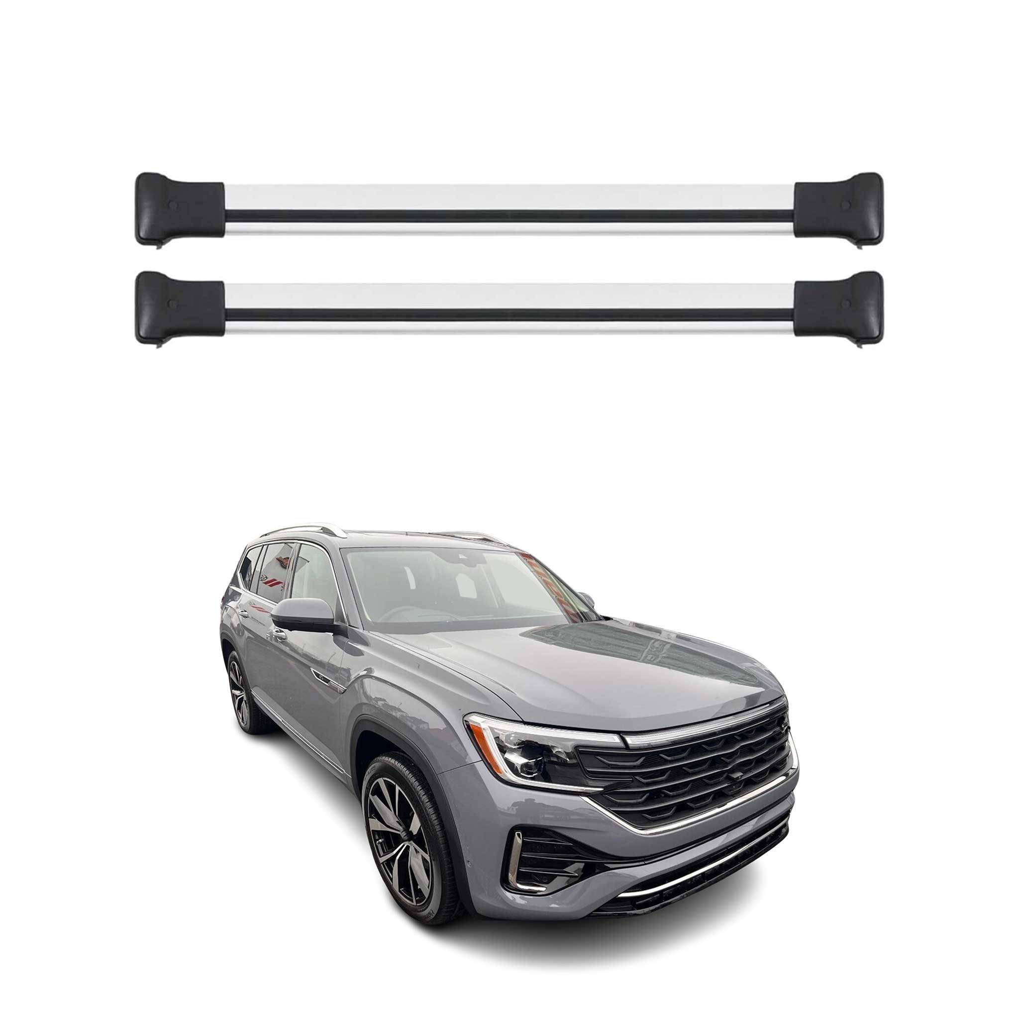 2025-2026 VW Atlas Roof Rack Cross Bars Luggage Carrier Alu Silver 2Pcs