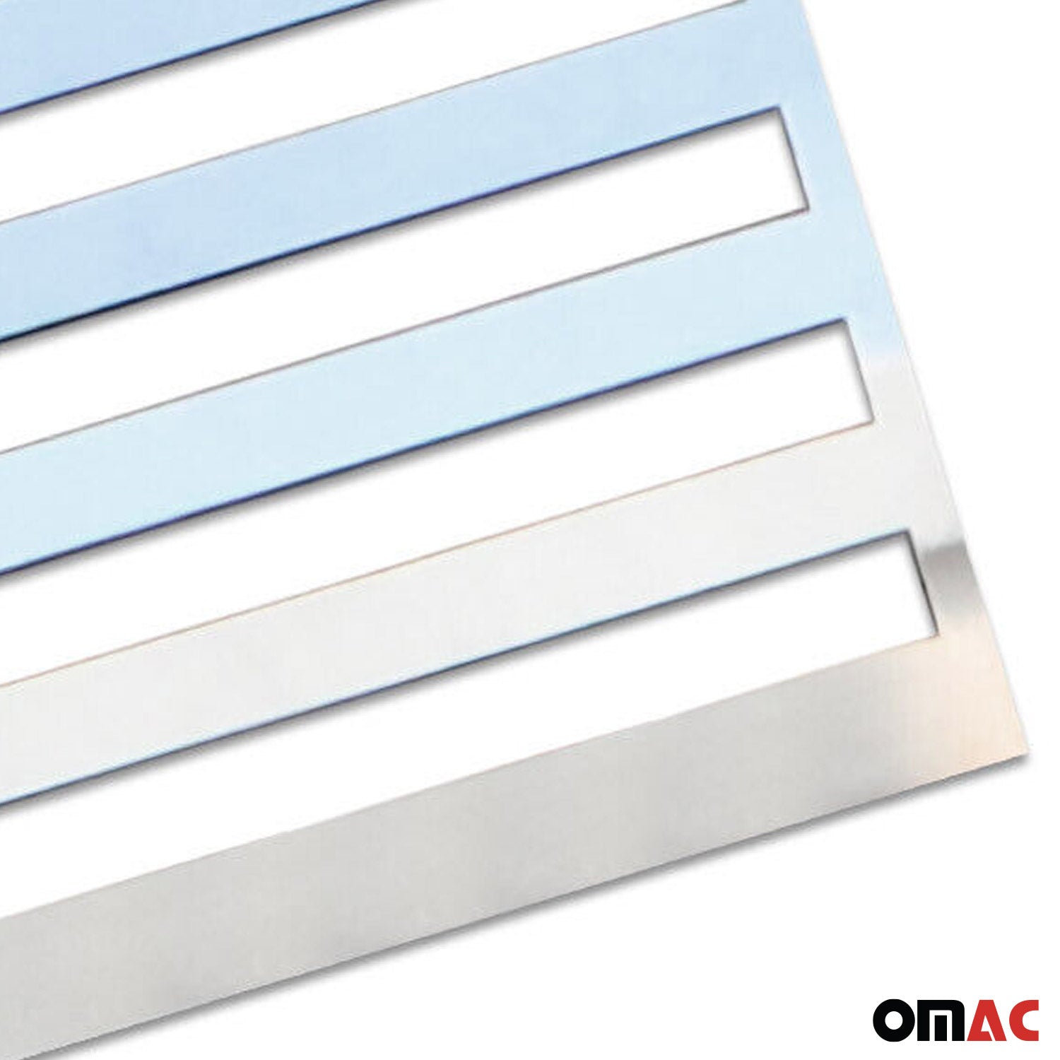 US American Flag Emblem 3D S.Steel US Badge Gloss Silver Universal Set 4 Pieces