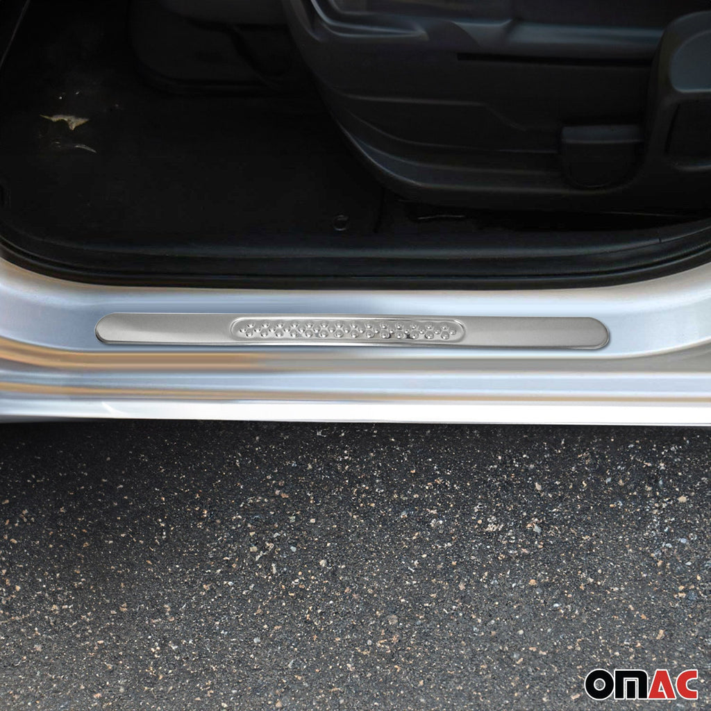 Door Sill Scuff Plate Scratch Protector Stainless Steel Chrome Gloss 4 Pcs