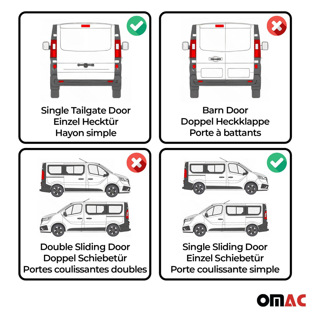 1992-2003 VW Eurovan Side Curtain Behind The Driver 1x Sliding Door 1x Tailgate