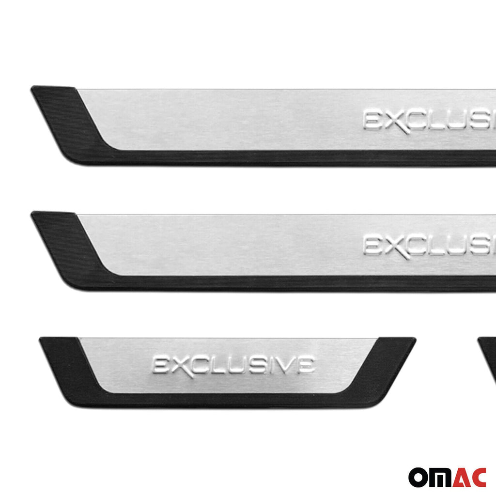 Jeep Cherokee Door Sill Scuff Plate Scratch Protector Exclusive Brushed Stainless Steel 4Pcs