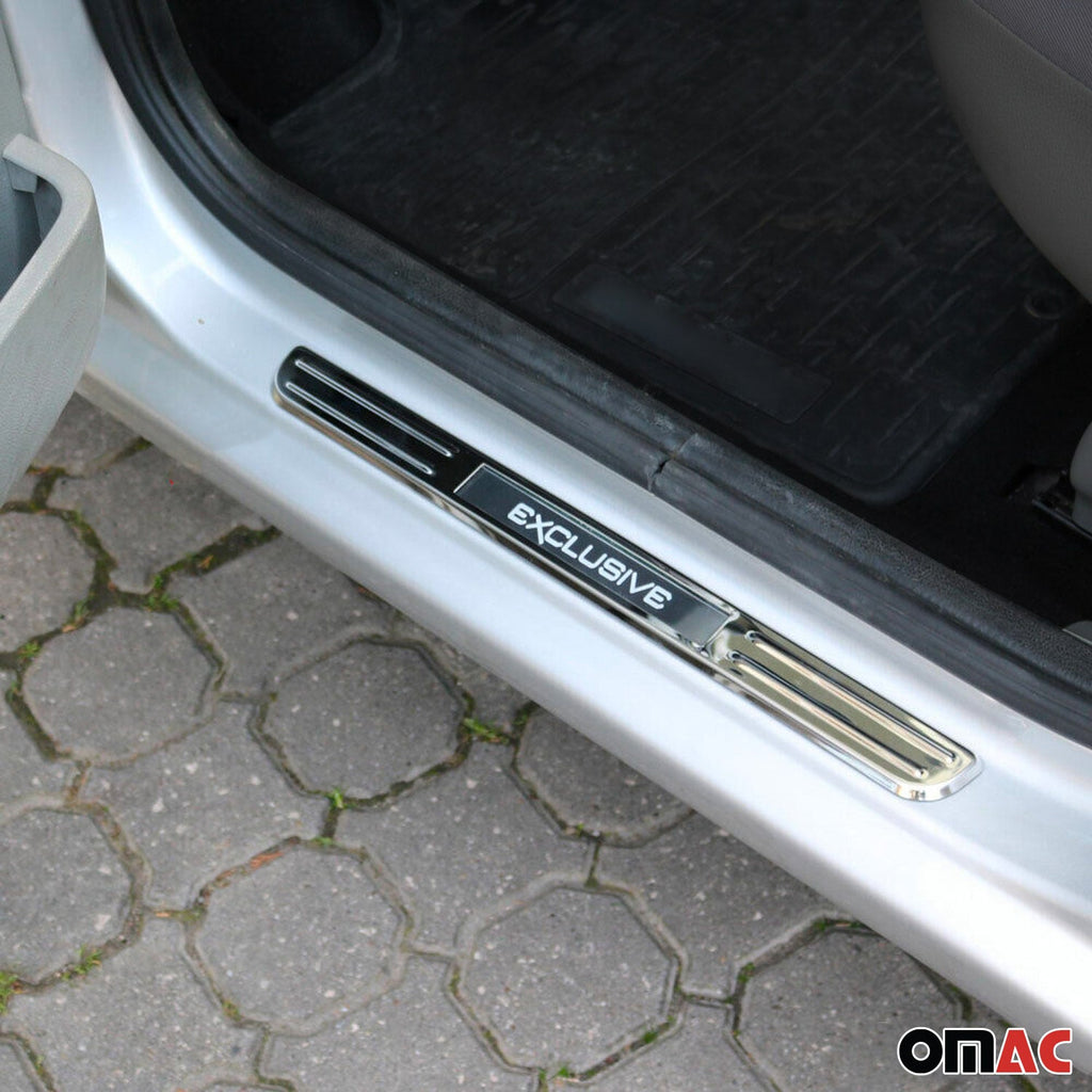 Mercedes E Class Door Sill Scuff Plate Illuminated Exclusive Stainless Steel Silver 4Pcs