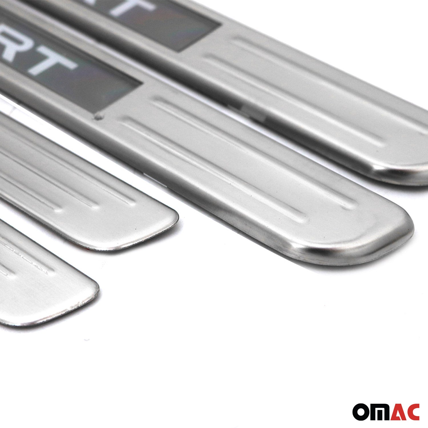 Cadillac Door Sill Scuff Plate Illuminated Stainless Steel Silver 4 Pcs