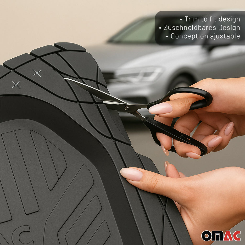 2013-2016 Mercedes GL GLS Class X166 Semi-Custom fit Floor Mats Liner All Weather 3D Black Waterproof 4Pcs