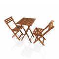 3Pcs Folding Wooden Bistro Set Dining Indoor Outdoor Furniture BBQ Picnic Party