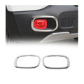 2015-2018 Jeep Renegade Rear Reflector Lamp Rim Frame Silver Steel 2 Pcs