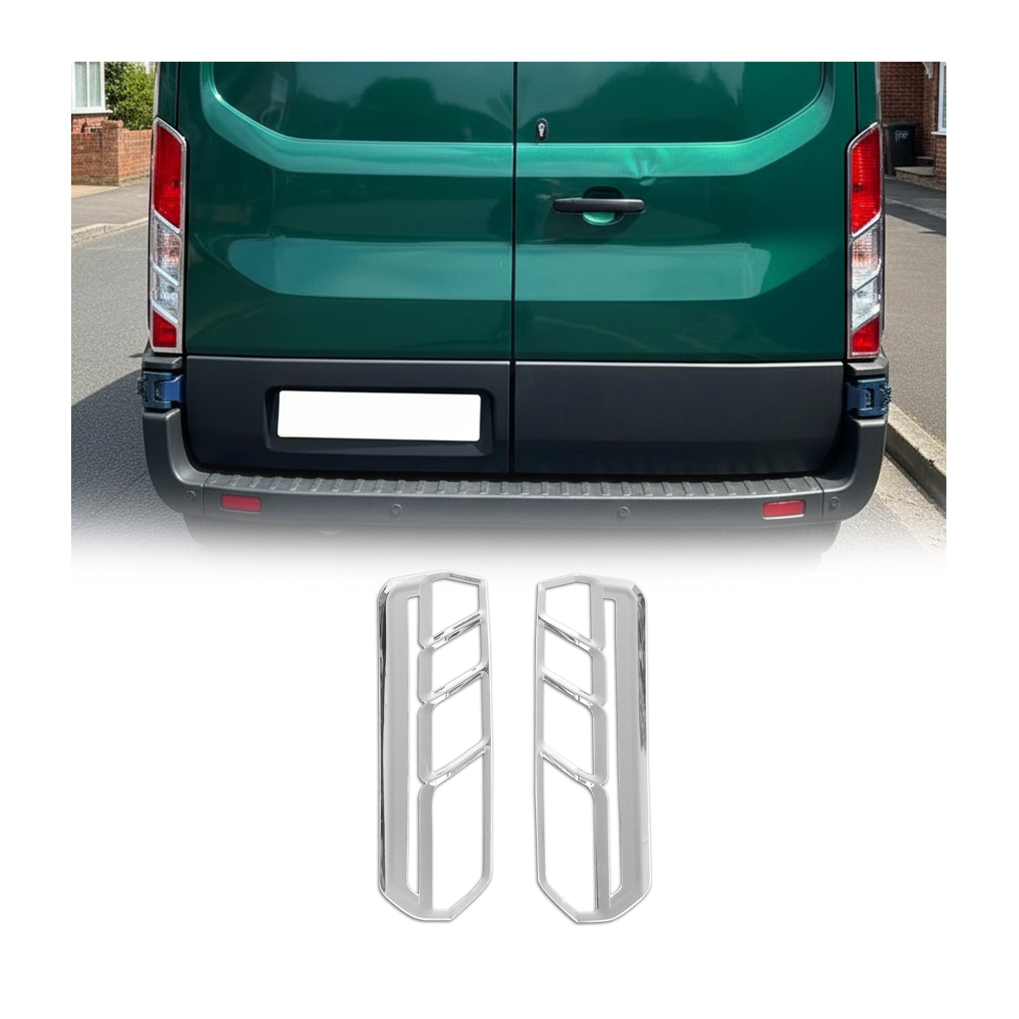 2015-2020 Ford Transit 250 Rear Brake Stop Light Frame Trim Silver 2 Pcs