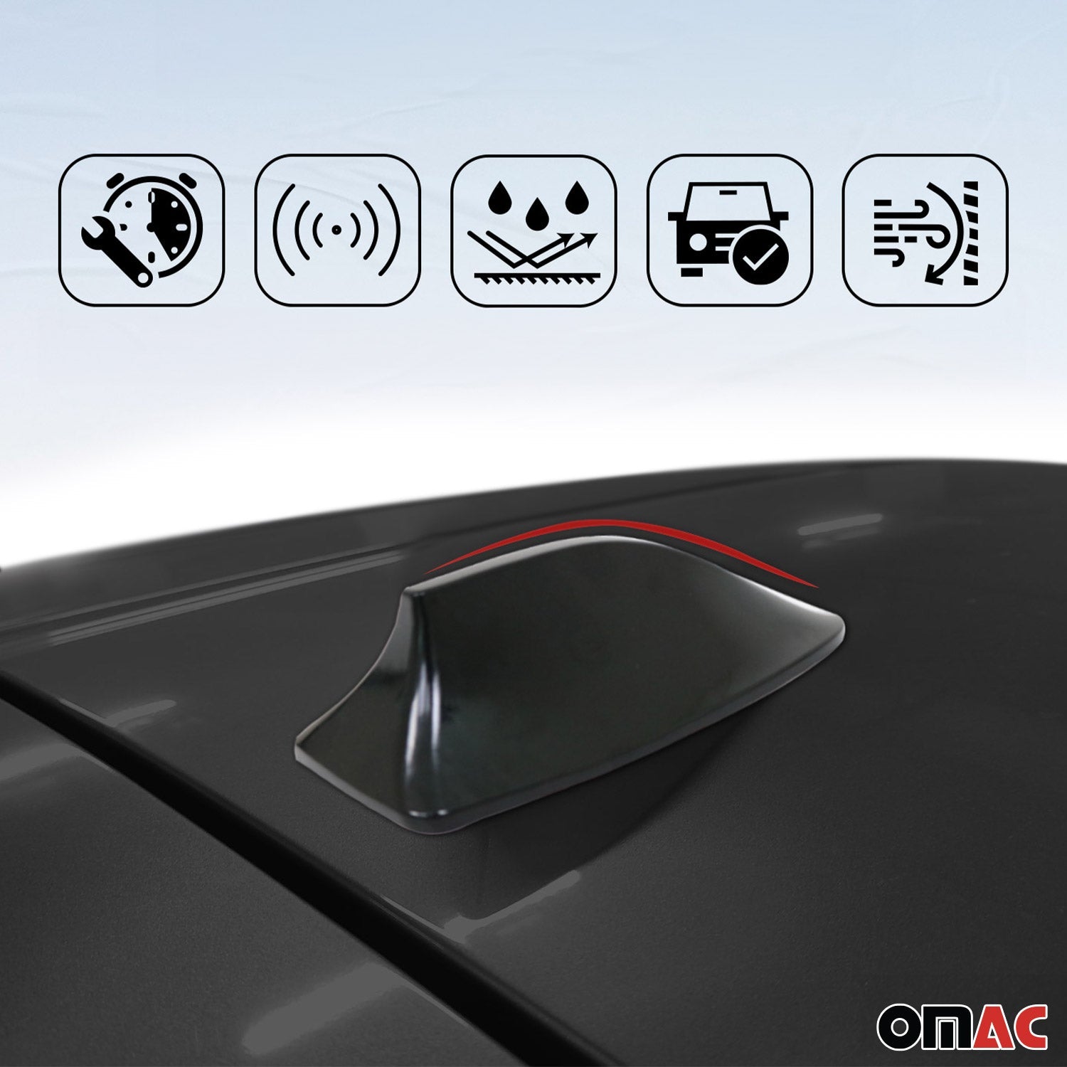 Car Shark Fin Antenna Roof Radio AM/FM Signal Aerial Accessories Black
