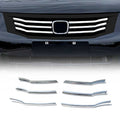 2008-2011 Honda Accord Sedan Front Bumper Grill Trim Molding Silver 6 Pcs