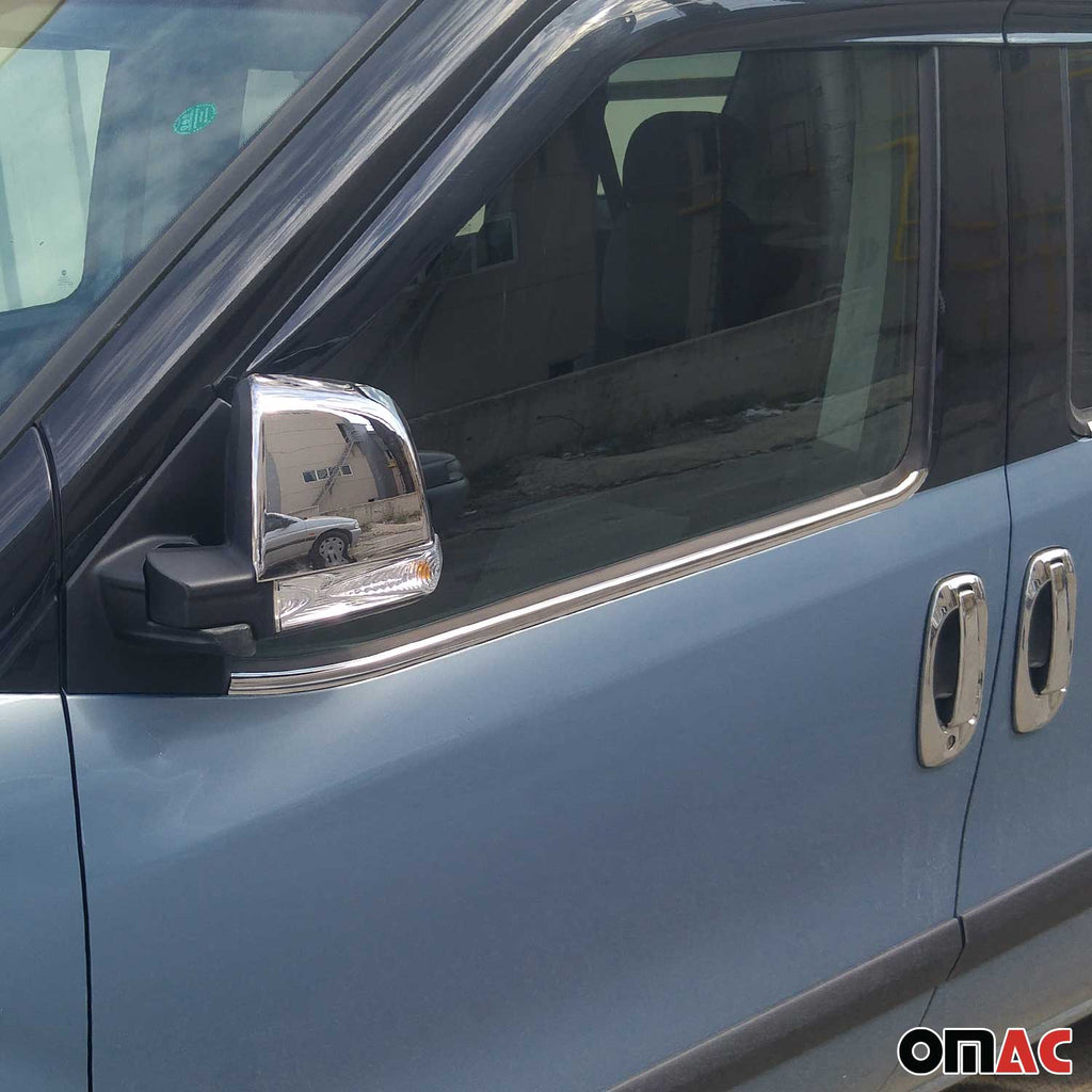2015-2022 RAM ProMaster City Window Molding Trim Streamer Stainless Steel Silver 4 Pcs