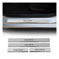 Chrome Door Sill Plate Cover Trim Exclusive Embossed 18.5" x 1.77" 4 Pcs