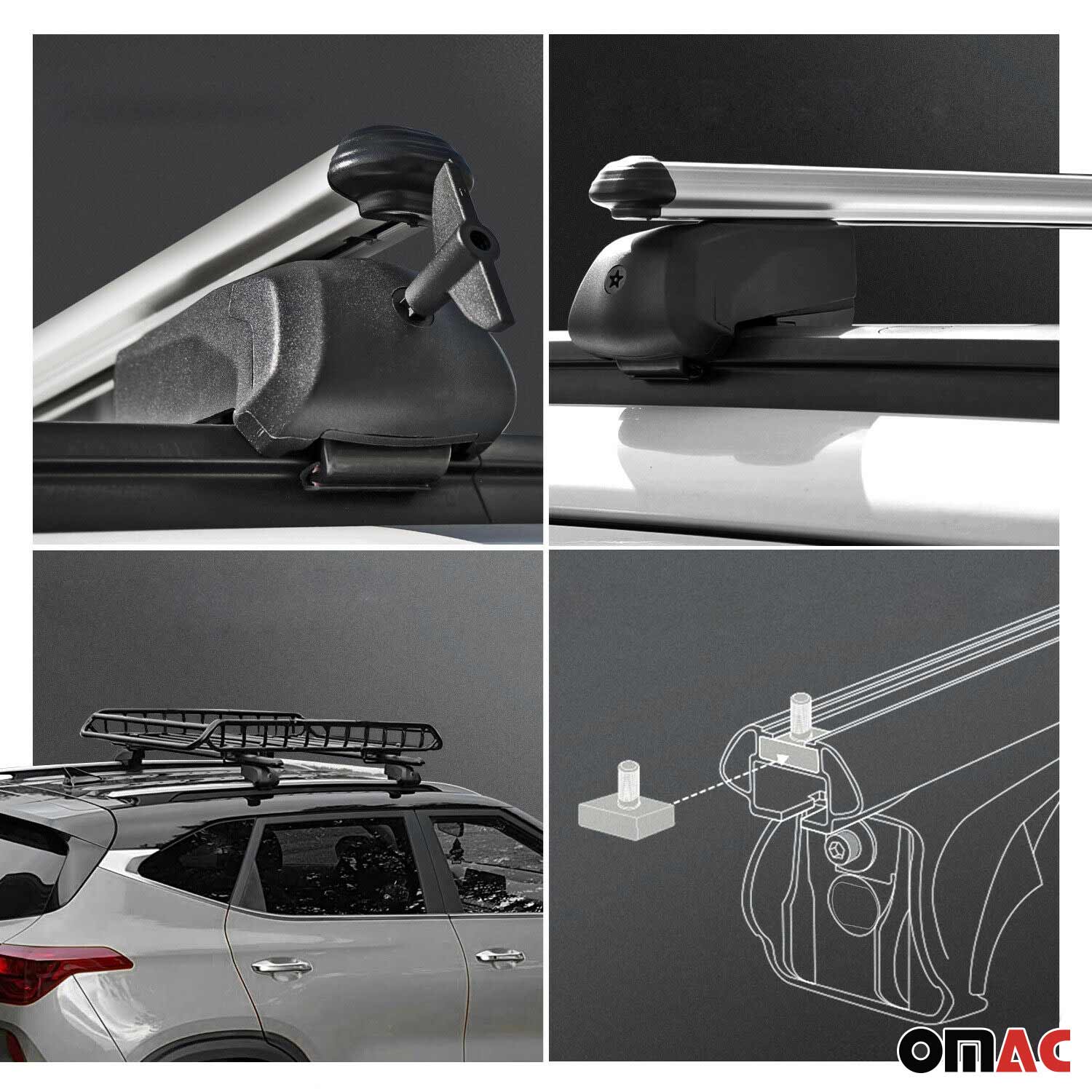 2021-2026 Cadillac Escalade 5.gen Roof Rack Cross Bars Silver