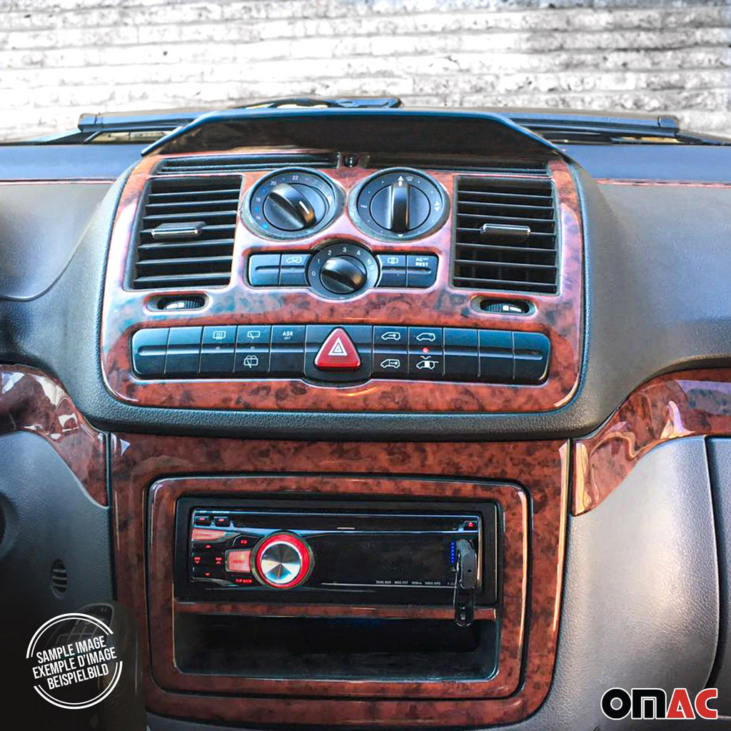 2009-2013 Toyota Corolla Sedan Wooden Look Dashboard Console Trim Kit 15 Pcs